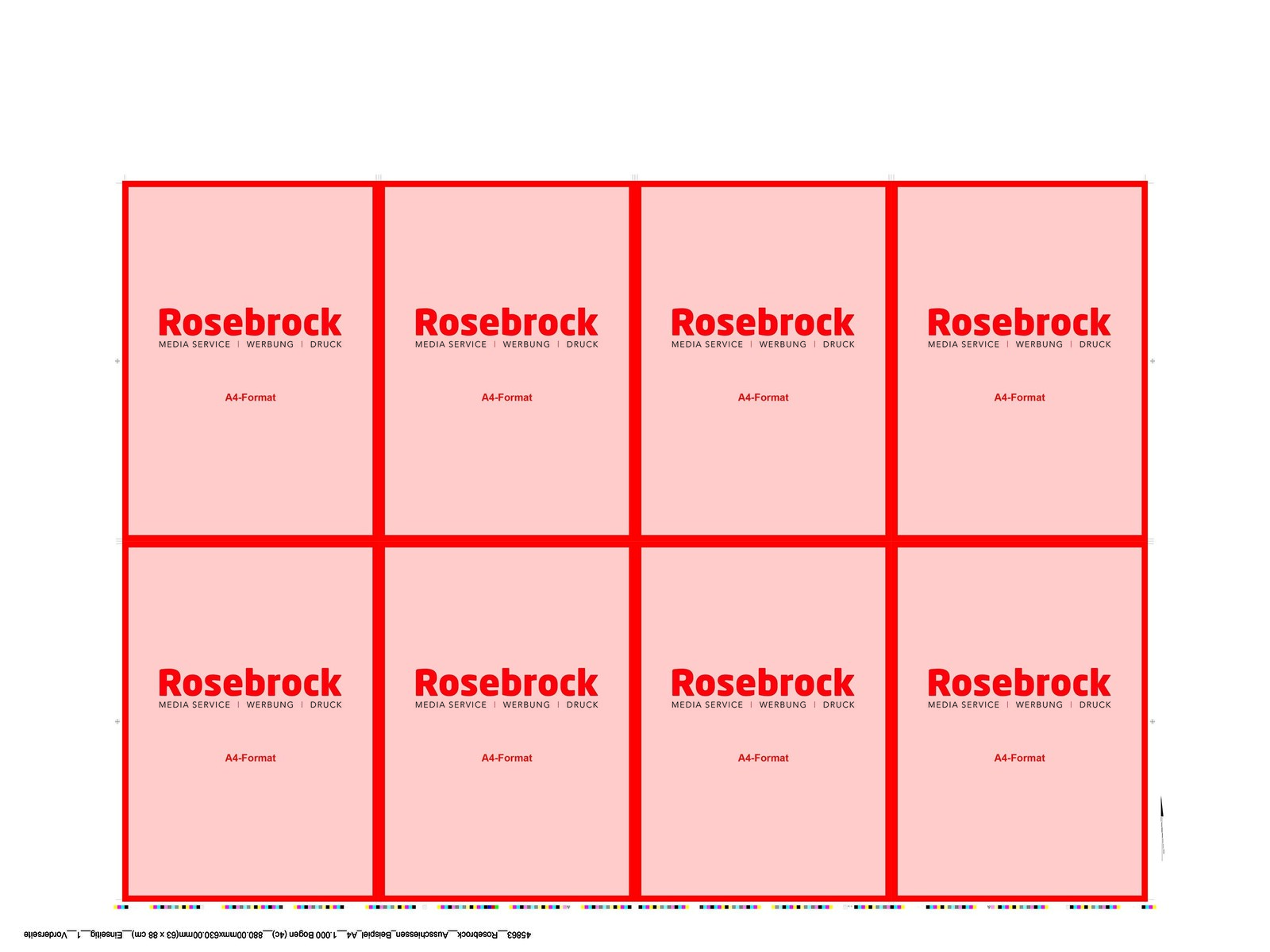Beispielt-Bild eine Druckbogens zum Theme Ausschießen