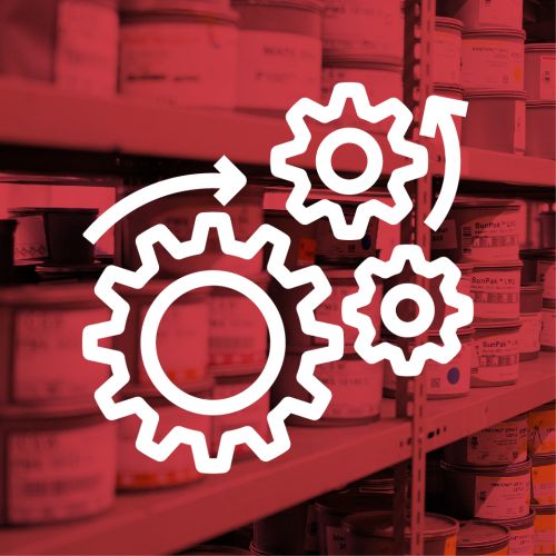 Symbolbild mit Icon Weiterverarbeitung