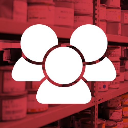 Icon mit stilisierten Personen