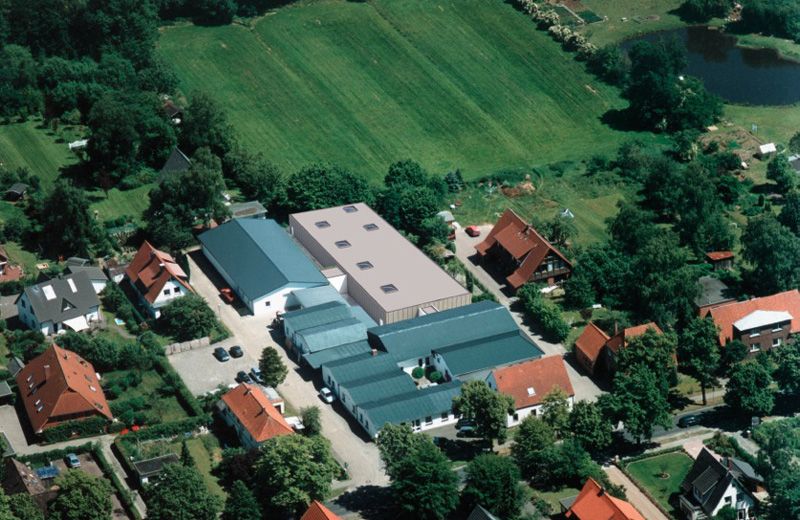 Luftaufnahme der Druckerei Rosebrock um 2018