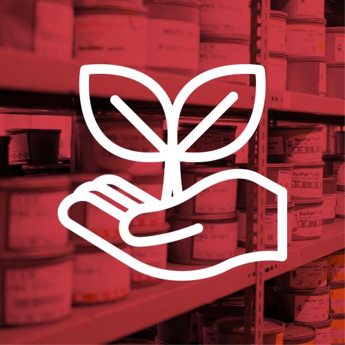 Icon offene Hand aus der eine Pflanze wächst