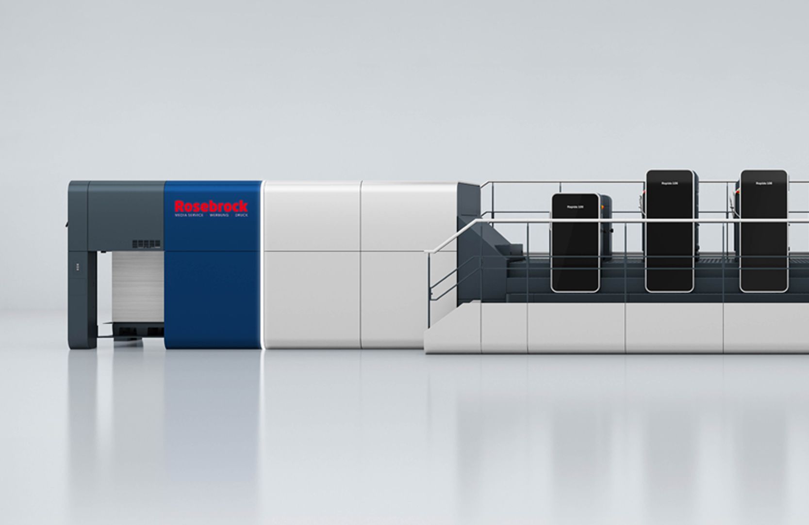 Neue Druckmaschine Seitenansicht