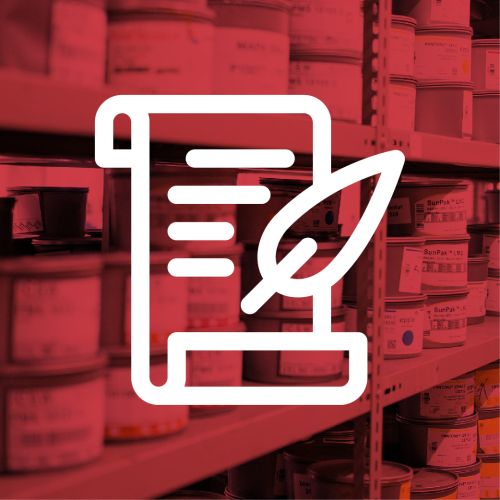 Icon eines Dokuments mit Feder